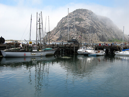 Morro Bay rock at the mouth of the Morro Bay estuary, California