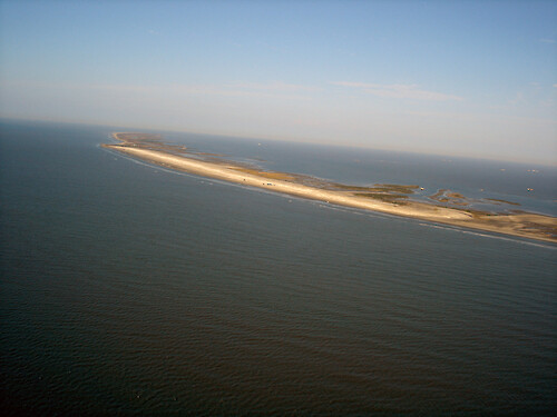 Aerial photo of Timbalier Island, a barrier island in Coastal Louisiana 