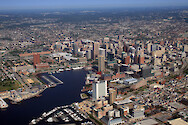 Inner Harbor and downtown Baltimore on the Northwest Branch of the Patapsco River.