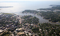 Downtown Annapolis and Spa Creek, leading into the Severn River and Chesapeake Bay. Eastport and Back Creek are in the background.