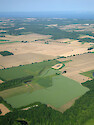 Farming on DelMarVa/Eastern Shore, MD. Showing patchwork of crops (corn, soybean, etc.)