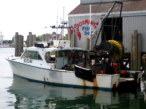 A scallop dredging boat in Montauk, NY.
