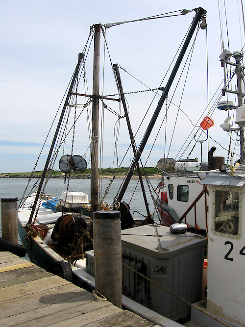 Scallop dredger in Montauk Harbor, New York