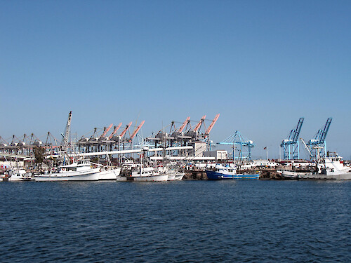 Fishing and cargo boats in Los Angeles Harbor.
