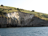 Cliffs on the southern side of Wrigley Marine Science Center Fisherman's Cove. 