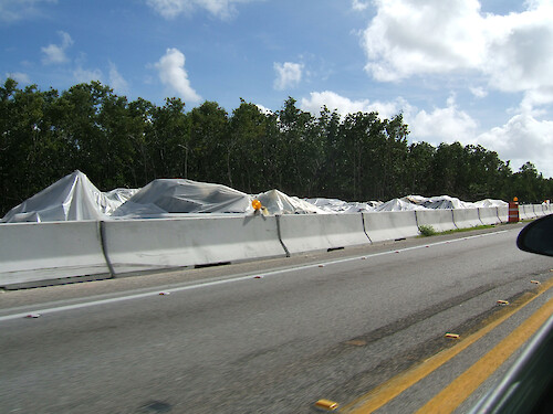 Construction on the way to the Florida Keys related to the widening of Route 1.
