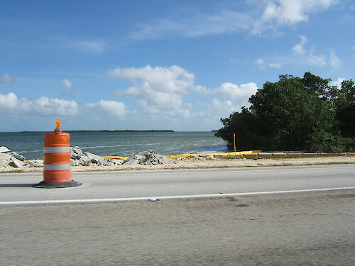 Construction related to the widening of Route 1 on the way to the Florida Keys.