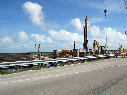 Construction along Route 1 on the way to the Florida Keys.