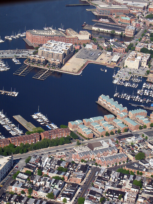 Residential complex along the Patapsco River in Baltimore, Maryland.