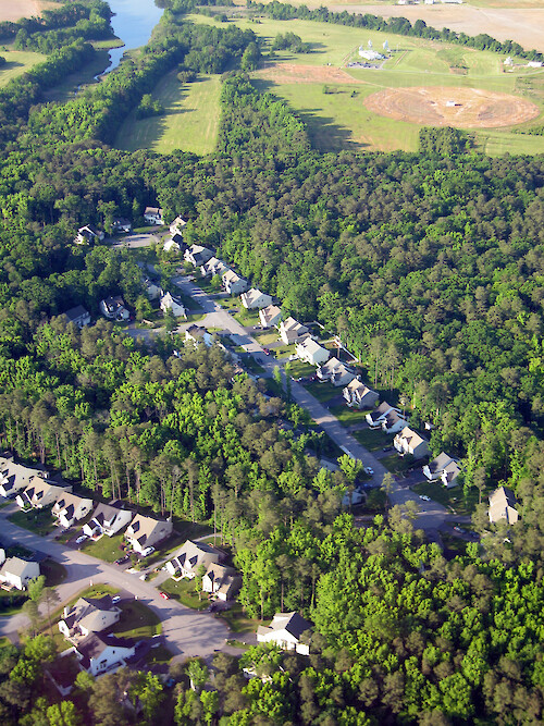 Subdivision in a forested area.