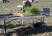 Demo of spectral reflectance, a type of remote sensing used to monitor crop coverage.