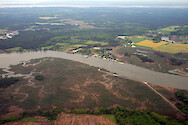 Looking across the Wicomico River to the town of Whitehaven. Here, the Wicomico River forms the border between Wicomico and Somerset Counties