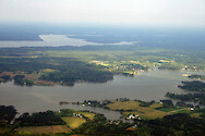 Ware Neck Point, Virginia. In the foreground is North River and in the background is Ware River - both flow into Mobjack Bay