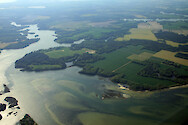 Nassawadox Creek on Virginia's Eastern Shore. Seagrass and sand shoals are visible in the foreground