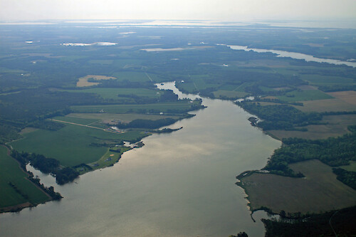 Craddock Creek on the eastern shore of Virginia. The Virginia Coastal Bays are in the background.