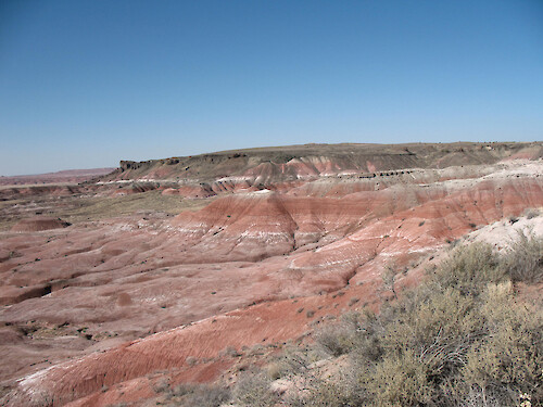 Painted Desert north of historic Route 66 in the Petrified Forest National Park.