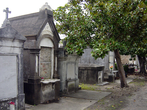Lafayette Cemetary, a famous aboveground burial place in the Garden District of New Orleans. 