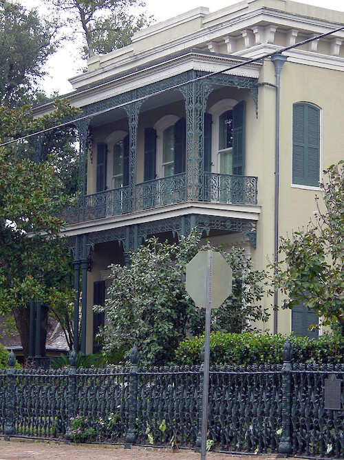 Wrought iron balconies can regularly be found througout New Orleans and is part of the architechtural experience.