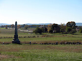 The spot where Pickett's soldiers attacked the Union line on the third day of the battle. 