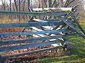 Battlefield fence on McPherson Ridge, Gettysburg National Military Park