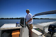 Tom Leigh, Riverkeeper with the Chester River Association, out on a water quality monitoring trip on the Chester River
