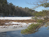 Winter view of the Merriland River from the Carson Trail at the Rachel Carson National Wildlife Refuge near Wells, Maine. 