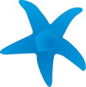 Illustration of a blue seastar or starfish