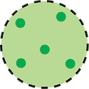An illustration indicating a low concentration of chlorophyll