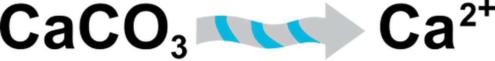 Illustration of dissolution of calcium