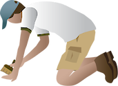 Illustration of a male archaeologist