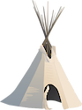 Illustration of a tipi or teepee, popularized by Native Americans of the Great Plains.
