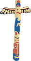 Illustration of a Totem pole, created by First Nations in Canada