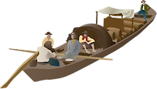Illustration of a trading keelboat