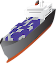 Illustration of cargo ship with cargo load