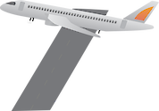Illustration of an airliner with airport runway