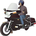 Illustration of motorcycle with one rider