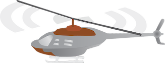 Illustration of helicopter with spinning blades