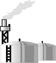 Illustration of oil refinery for petroleum industry