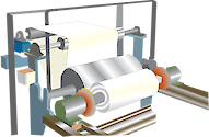 Illustration of paper mill manufacturing
