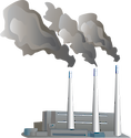 Illustration of industrial power plant