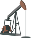 Illustration of oil drilling rig for petroleum industry