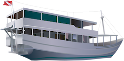Illustration of liveaboard dive boat