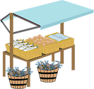 Illustration of fish market