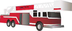Illustration of fire and rescue fire engine