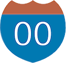Illustration of interstate highway sign