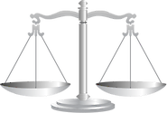 Illustration of weighing scales with equal balance