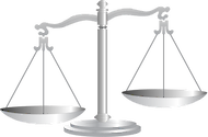 Illustration of weighing scales with uneven balance