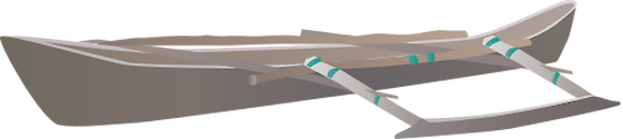 Illustration of an outrigger canoe