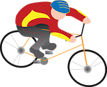 Illustration of person riding mountain bike