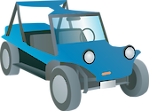 Illustration of little blue dune buggy